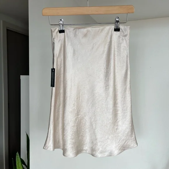 Aritzia Babaton Slip Mini Skirt in Denude Feminine Satin - Picture 6 of 9